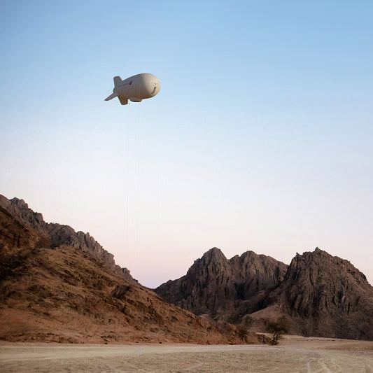 World Mobile Aerostat 4K Desert Clear Blue Wallpaper