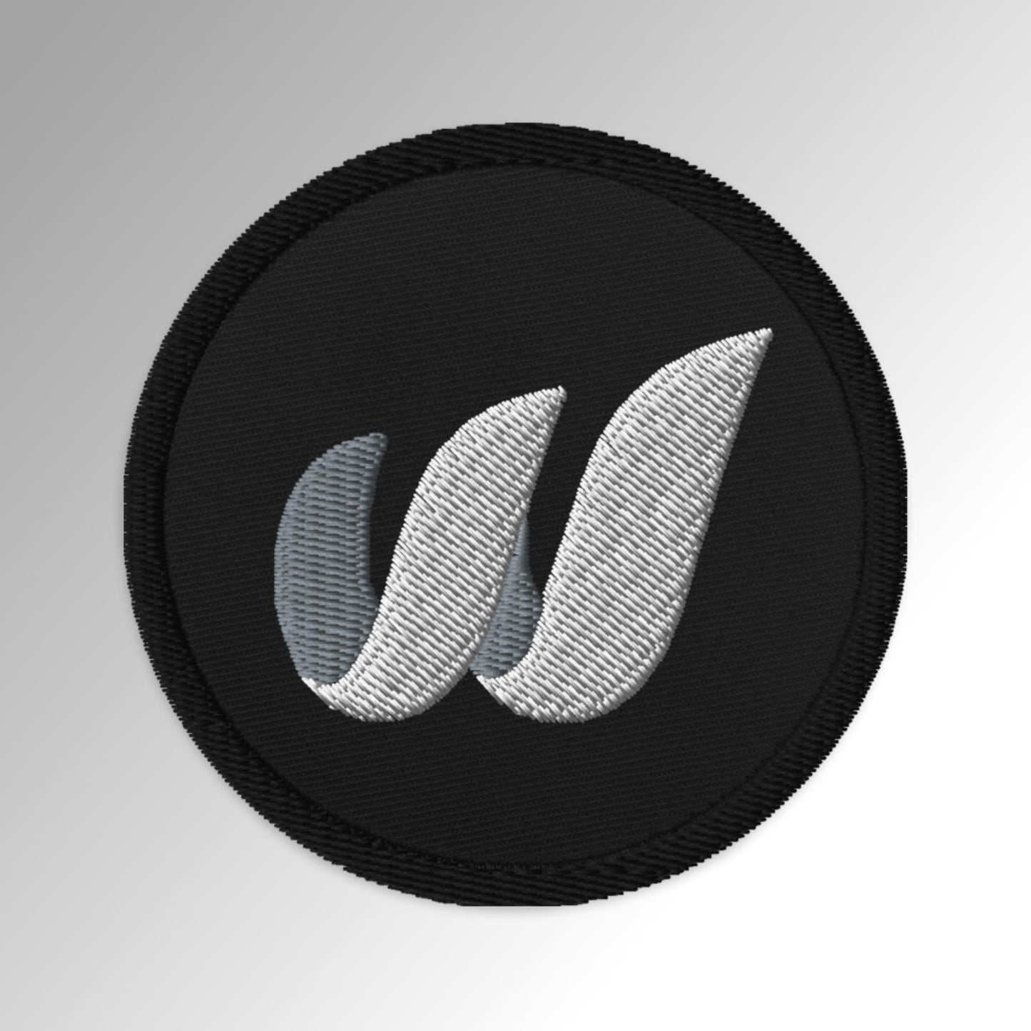 WM White/Grey Embroidered patches